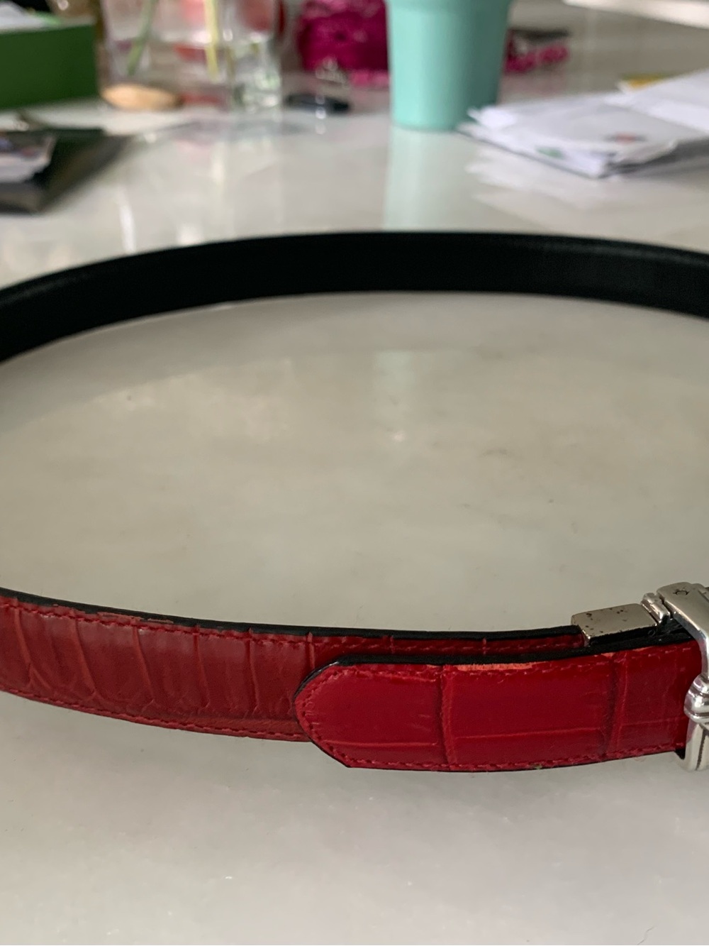 Brighton Belt- red/black reversible - Picture 2 of 5
